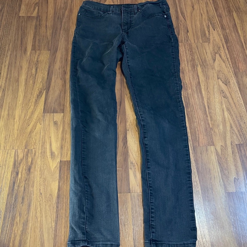 Levis 711 Skinny Jeans Womens 28x30 Faded Black Denim Mid Rise Slim Stretch